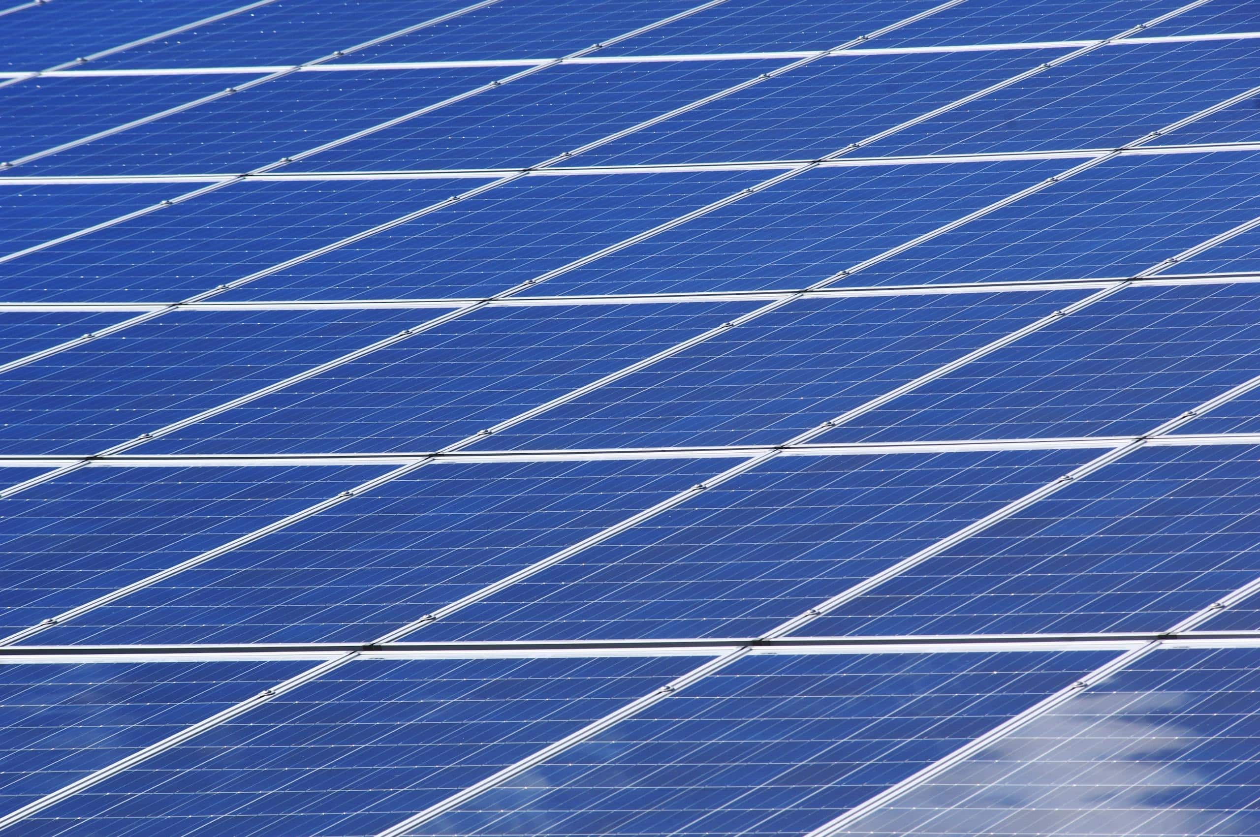 Zoom sur les cellule des panneaux solaires